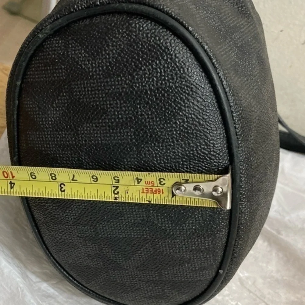 Michael kors signature mk black gray drawstring mini bucket bag rare
